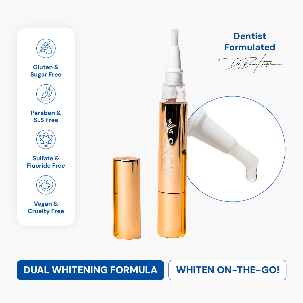 Extra-strength Whitening Gold Serum Pen Dual-peroxide Formula