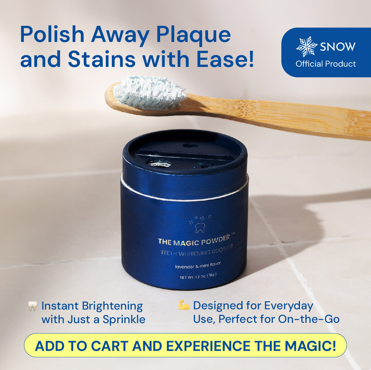 Magic Whitening Toothpaste Villcov® Powder with Hydroxyapatite - World's First & Only! Sprinkle or Dip!