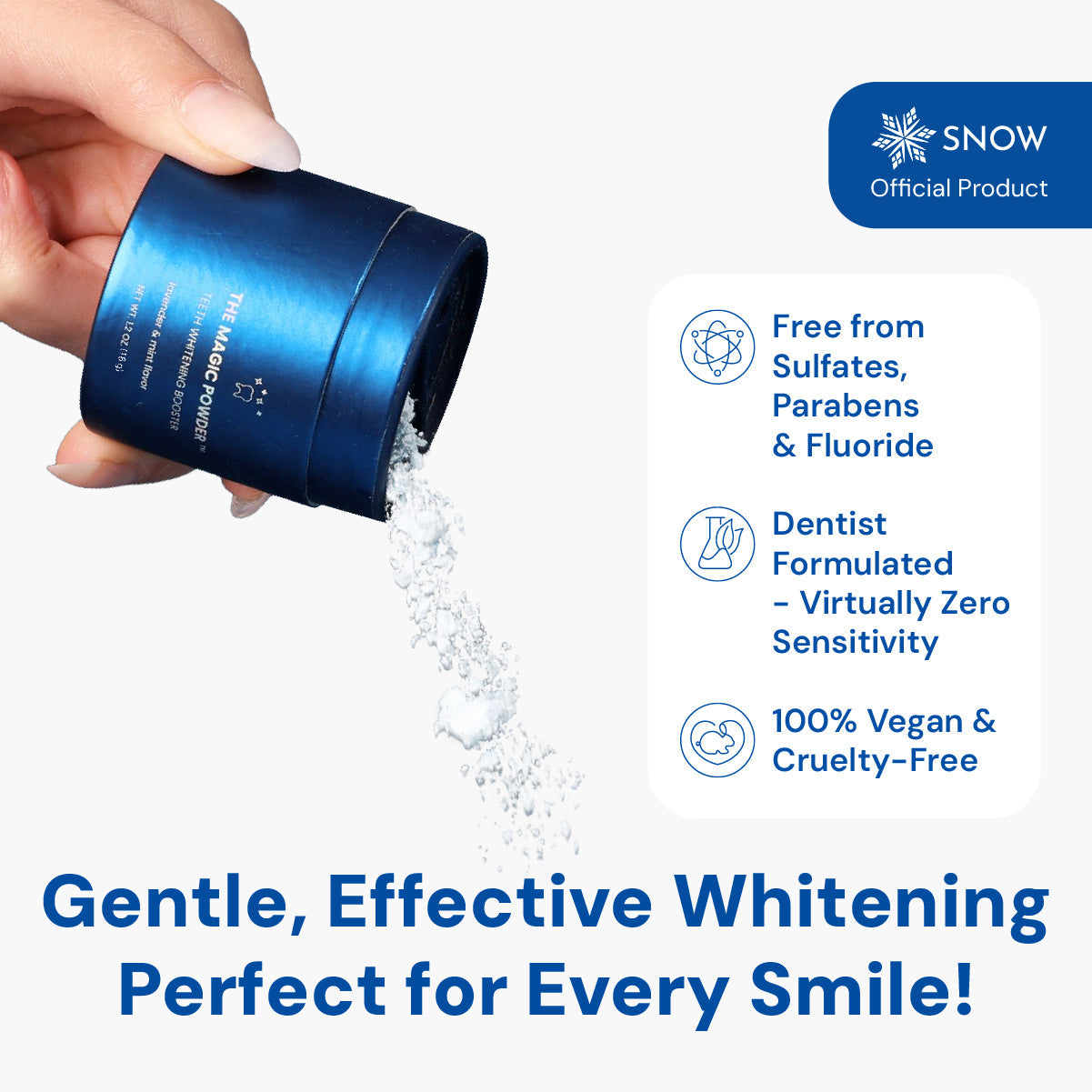 Magic Whitening Toothpaste Villcov® Powder with Hydroxyapatite - World's First & Only! Sprinkle or Dip!
